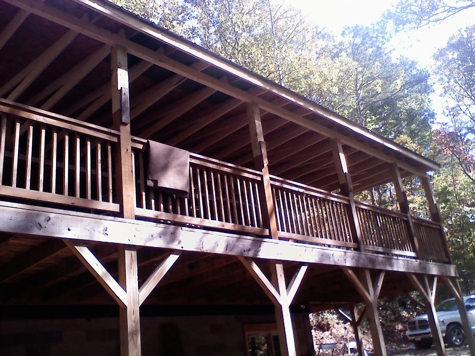 Timber framing under a new elevated porch and deck — Roof Leak Repair in Folly Beach by Roofing Brothers